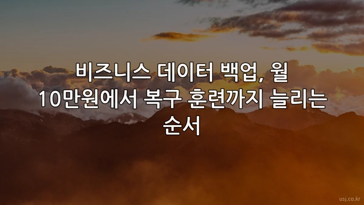 비즈니스 데이터 백업, 월 10만원에서 복구 훈련까지 늘리는 순서