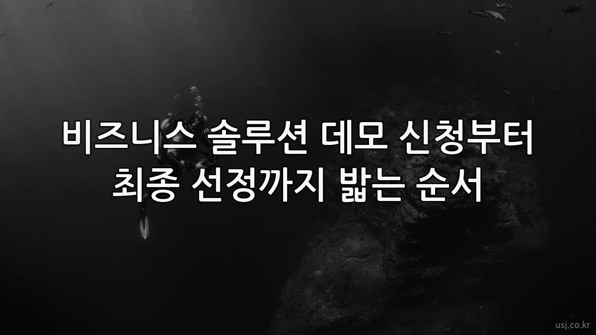 비즈니스 솔루션 데모 신청부터 최종 선정까지 밟는 순서