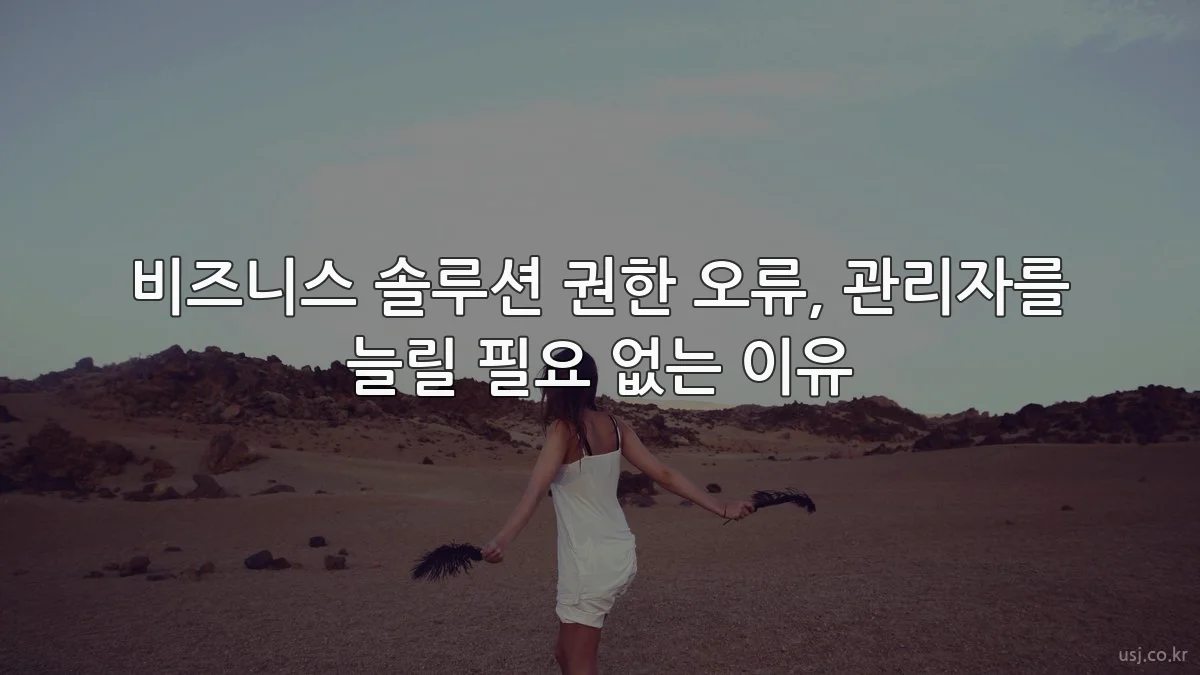 비즈니스 솔루션 권한 오류, 관리자를 늘릴 필요 없는 이유