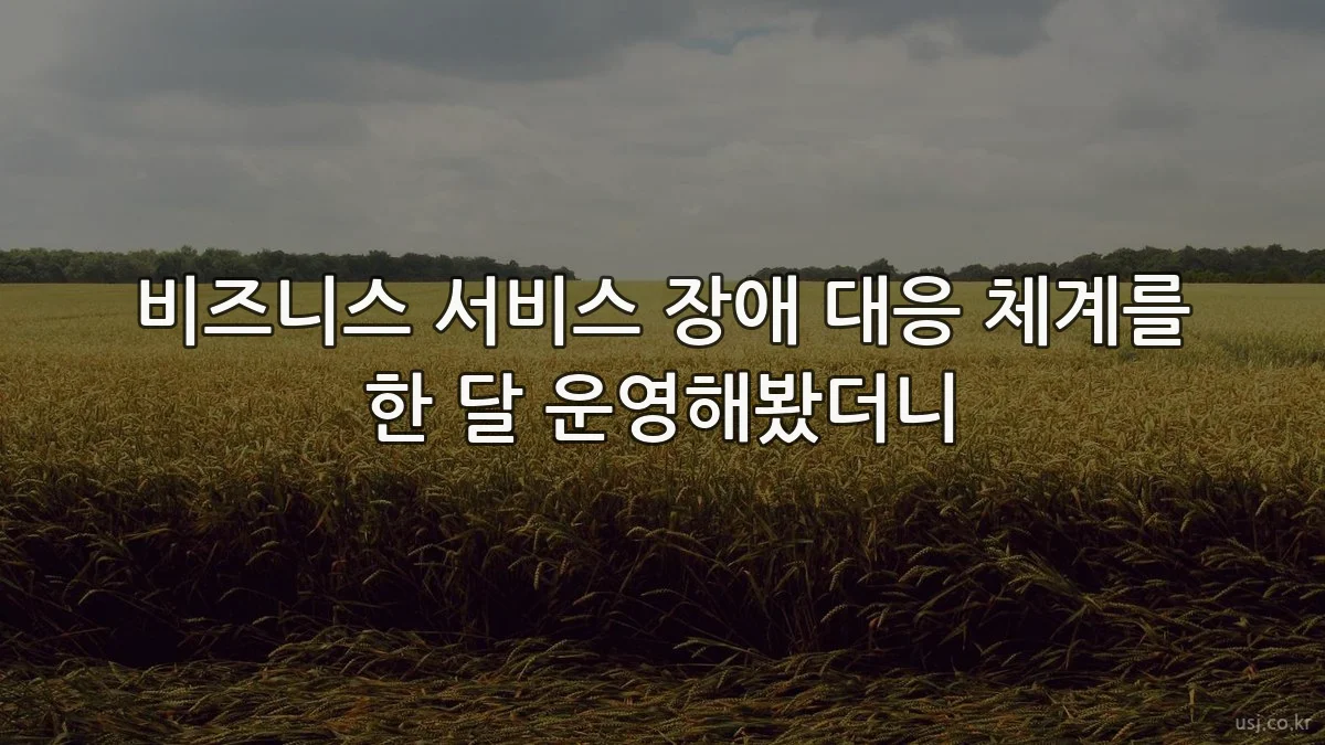 비즈니스 서비스 장애 대응 체계를 한 달 운영해봤더니
