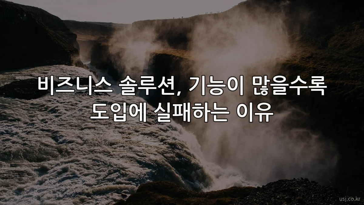 비즈니스 솔루션, 기능이 많을수록 도입에 실패하는 이유