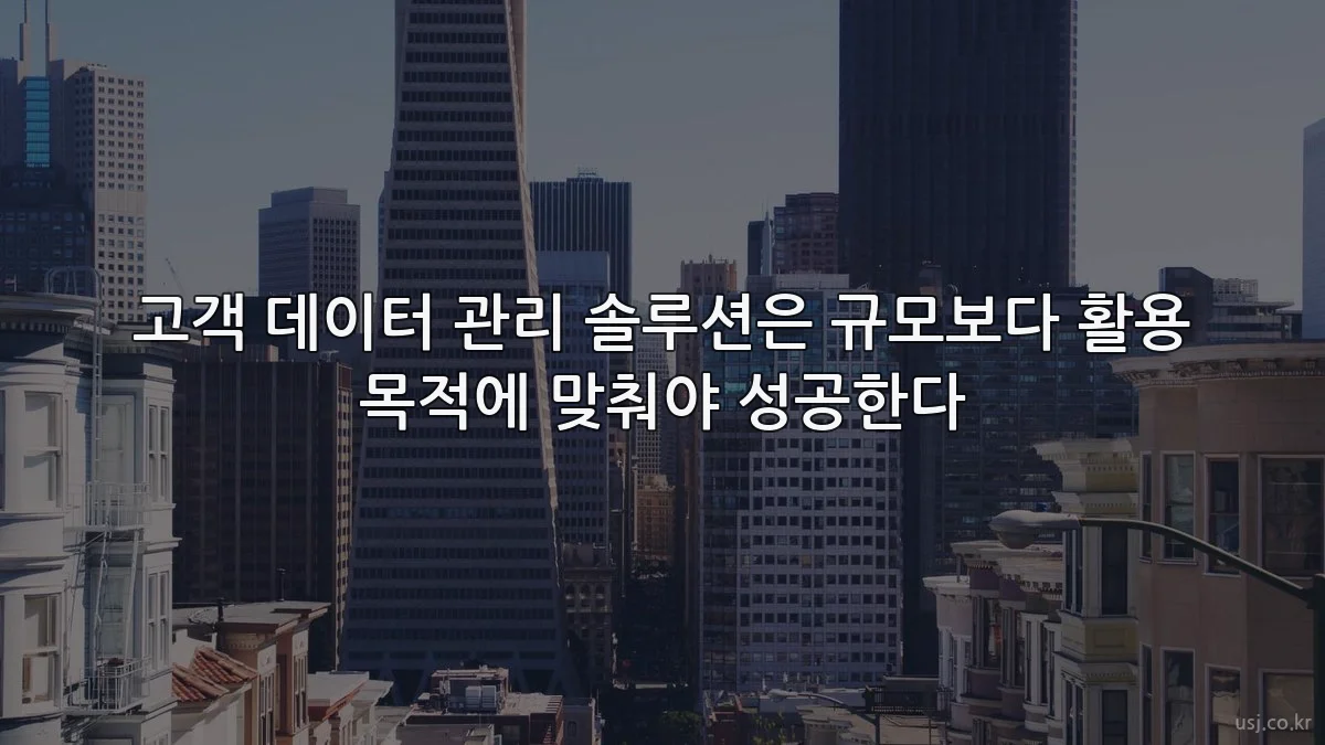 고객 데이터 관리 솔루션은 규모보다 활용 목적에 맞춰야 성공한다