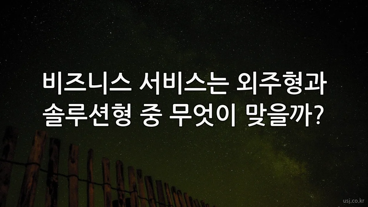 비즈니스 서비스는 외주형과 솔루션형 중 무엇이 맞을까?