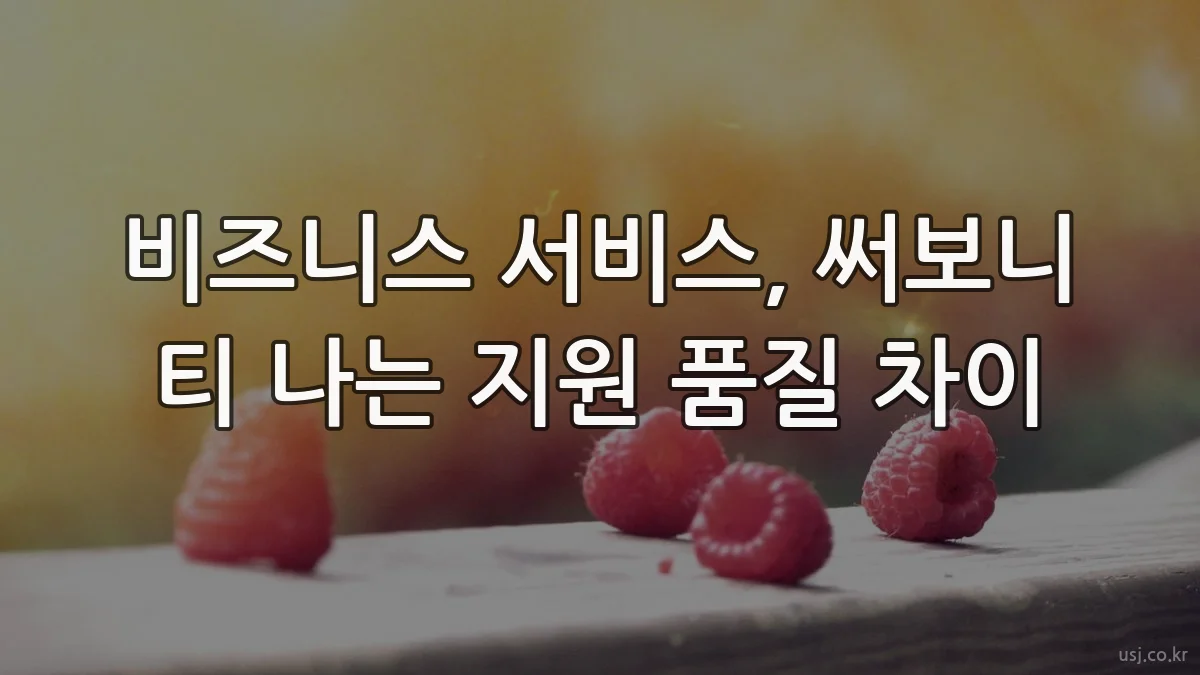 비즈니스 서비스, 써보니 티 나는 지원 품질 차이