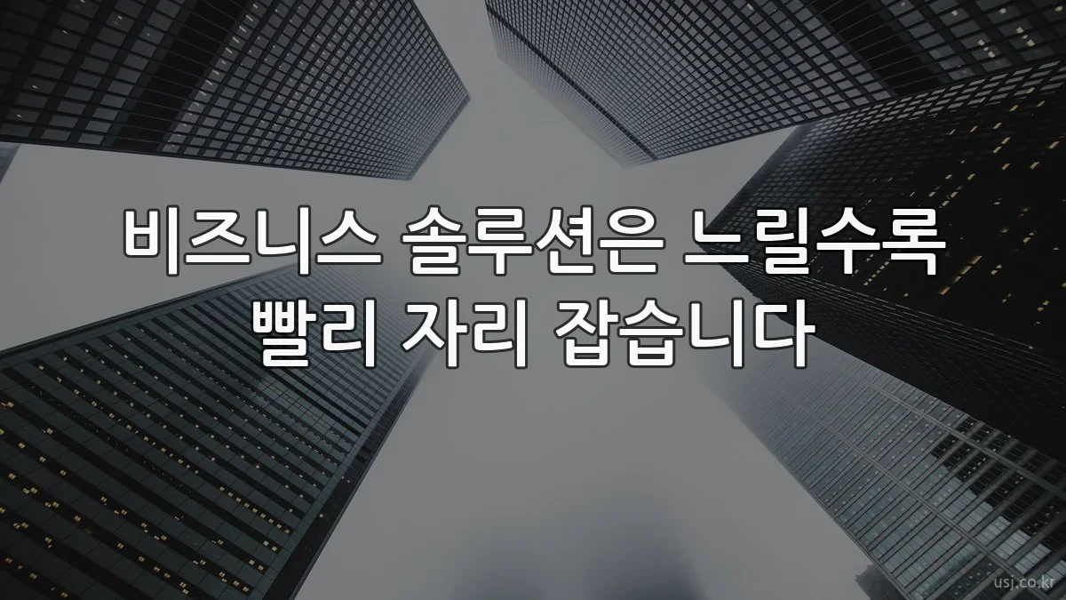 비즈니스 솔루션은 느릴수록 빨리 자리 잡습니다
