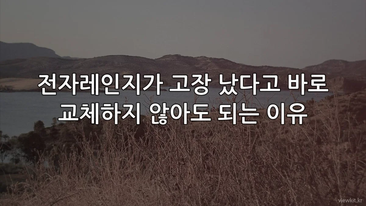 전자레인지가 고장 났다고 바로 교체하지 않아도 되는 이유
