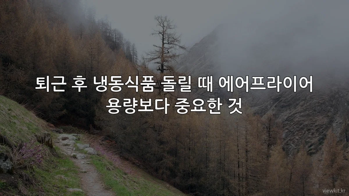 퇴근 후 냉동식품 돌릴 때 에어프라이어 용량보다 중요한 것