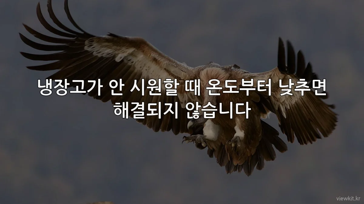 냉장고가 안 시원할 때 온도부터 낮추면 해결되지 않습니다