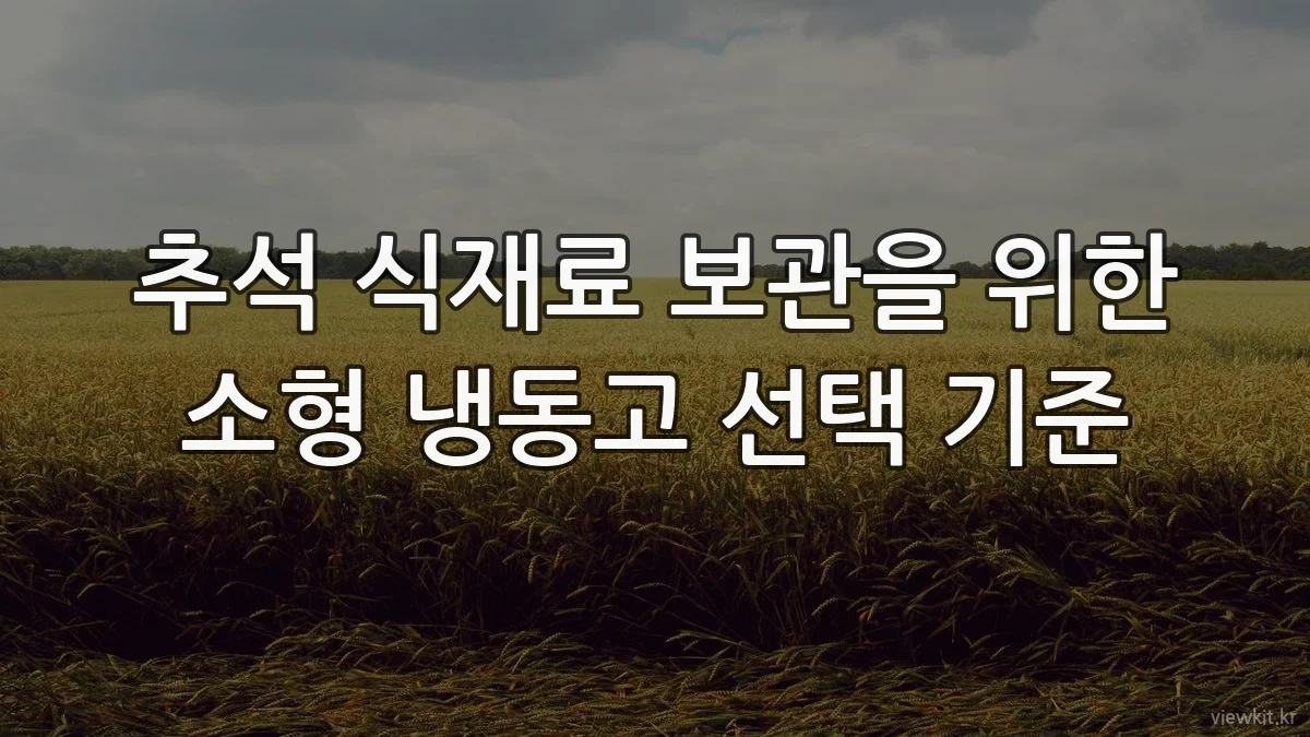추석 식재료 보관을 위한 소형 냉동고 선택 기준