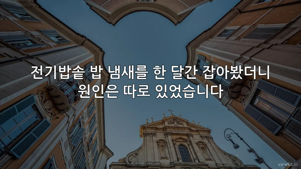 전기밥솥 밥 냄새를 한 달간 잡아봤더니 원인은 따로 있었습니다