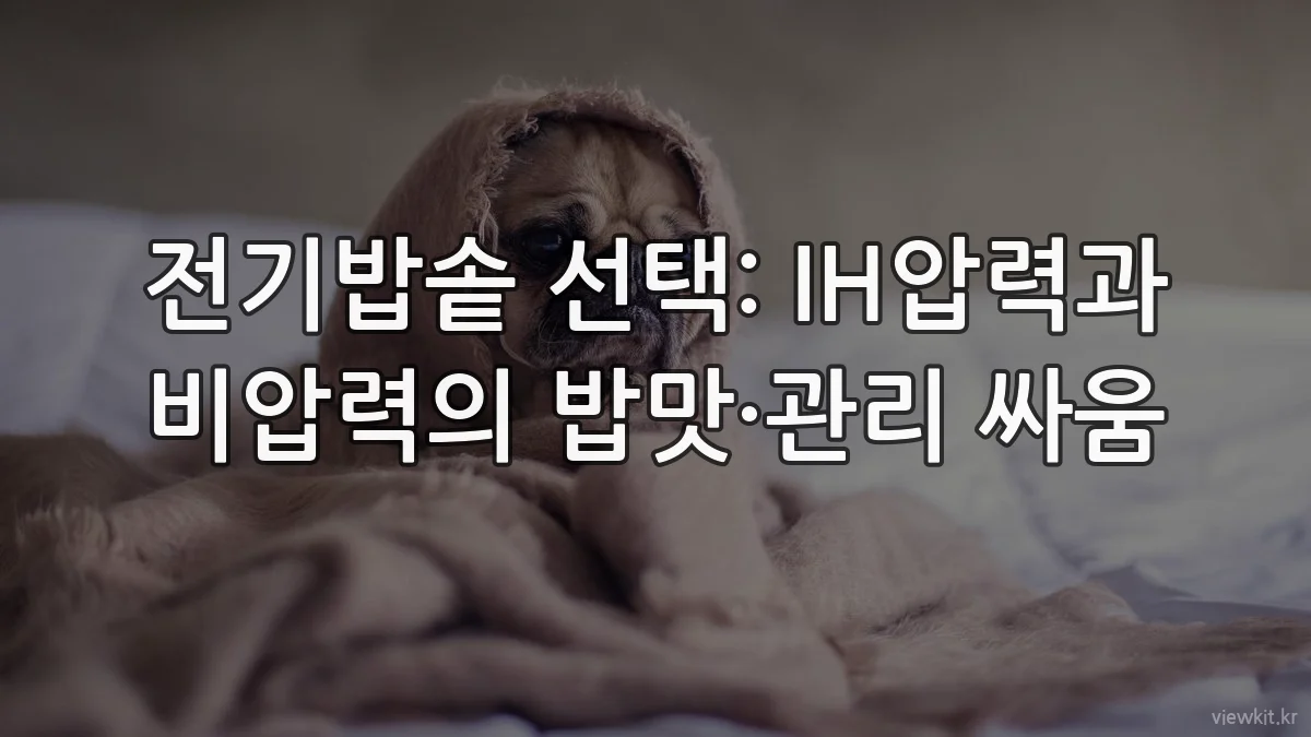 전기밥솥 선택: IH압력과 비압력의 밥맛·관리 싸움