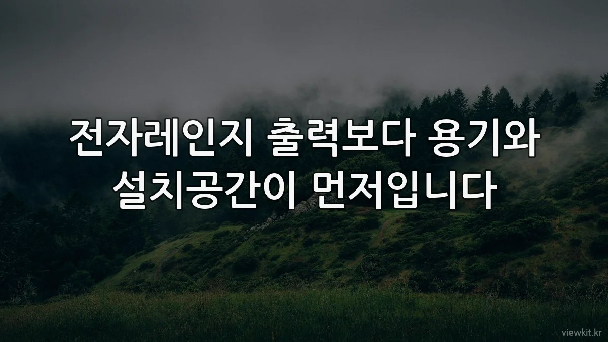전자레인지 출력보다 용기와 설치공간이 먼저입니다