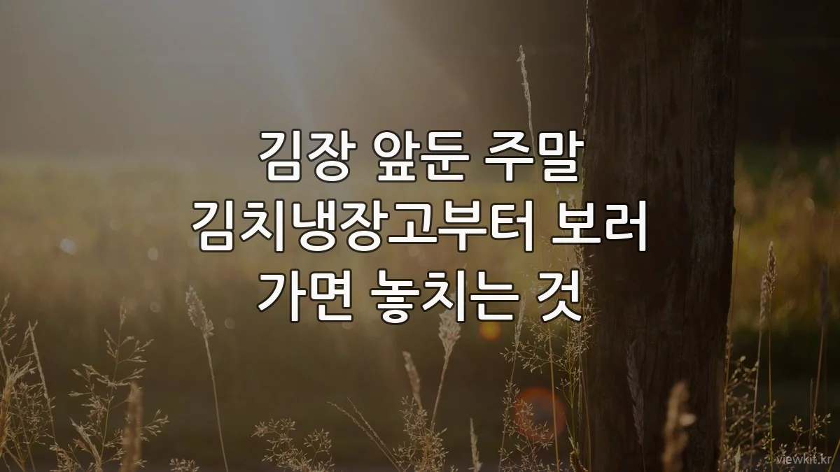 김장 앞둔 주말 김치냉장고부터 보러 가면 놓치는 것