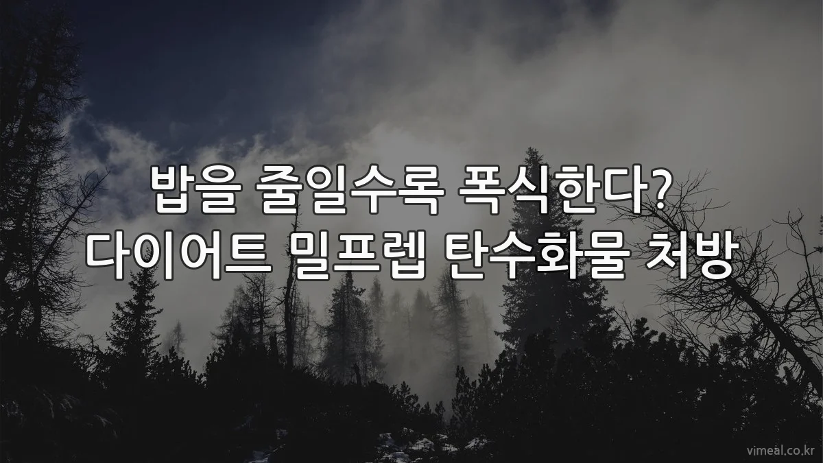 밥을 줄일수록 폭식한다? 다이어트 밀프렙 탄수화물 처방