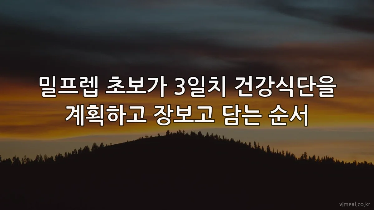 밀프렙 초보가 3일치 건강식단을 계획하고 장보고 담는 순서