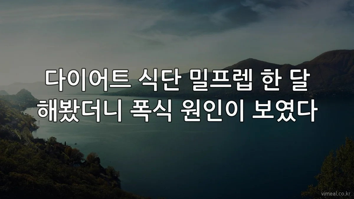 다이어트 식단 밀프렙 한 달 해봤더니 폭식 원인이 보였다