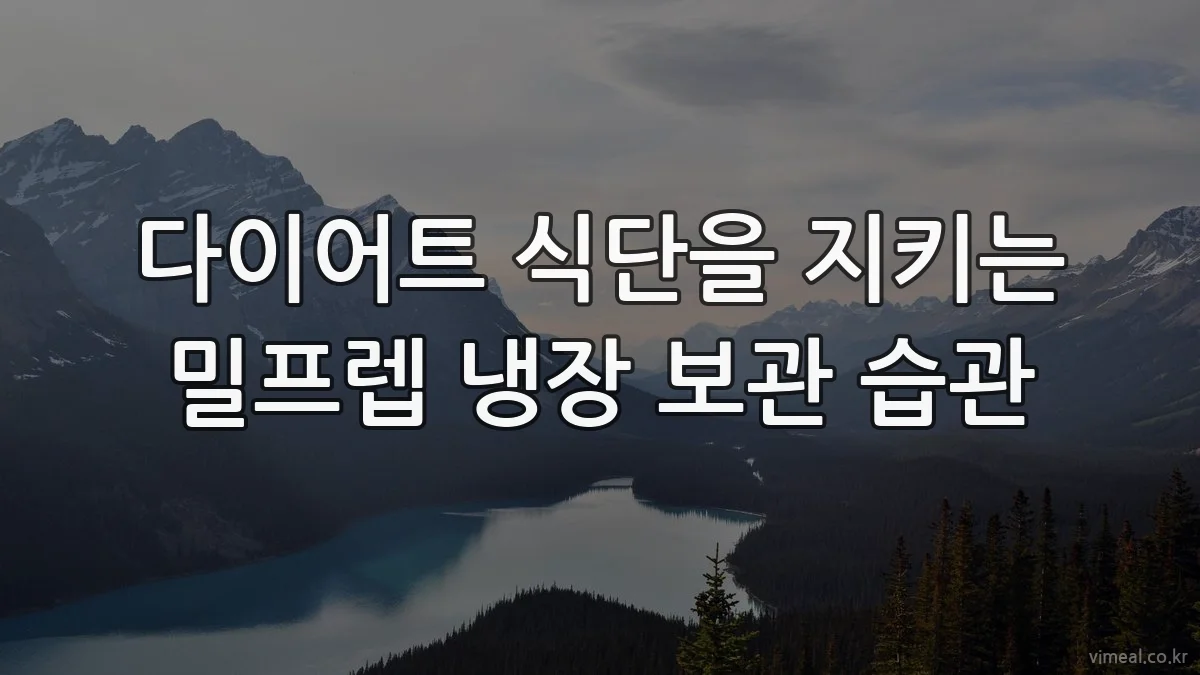 다이어트 식단을 지키는 밀프렙 냉장 보관 습관