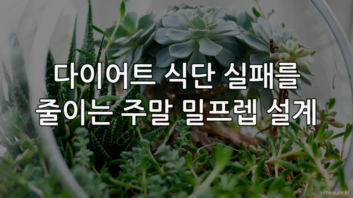 다이어트 식단 실패를 줄이는 주말 밀프렙 설계