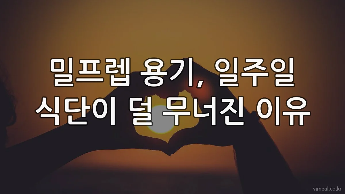 밀프렙 용기, 일주일 식단이 덜 무너진 이유