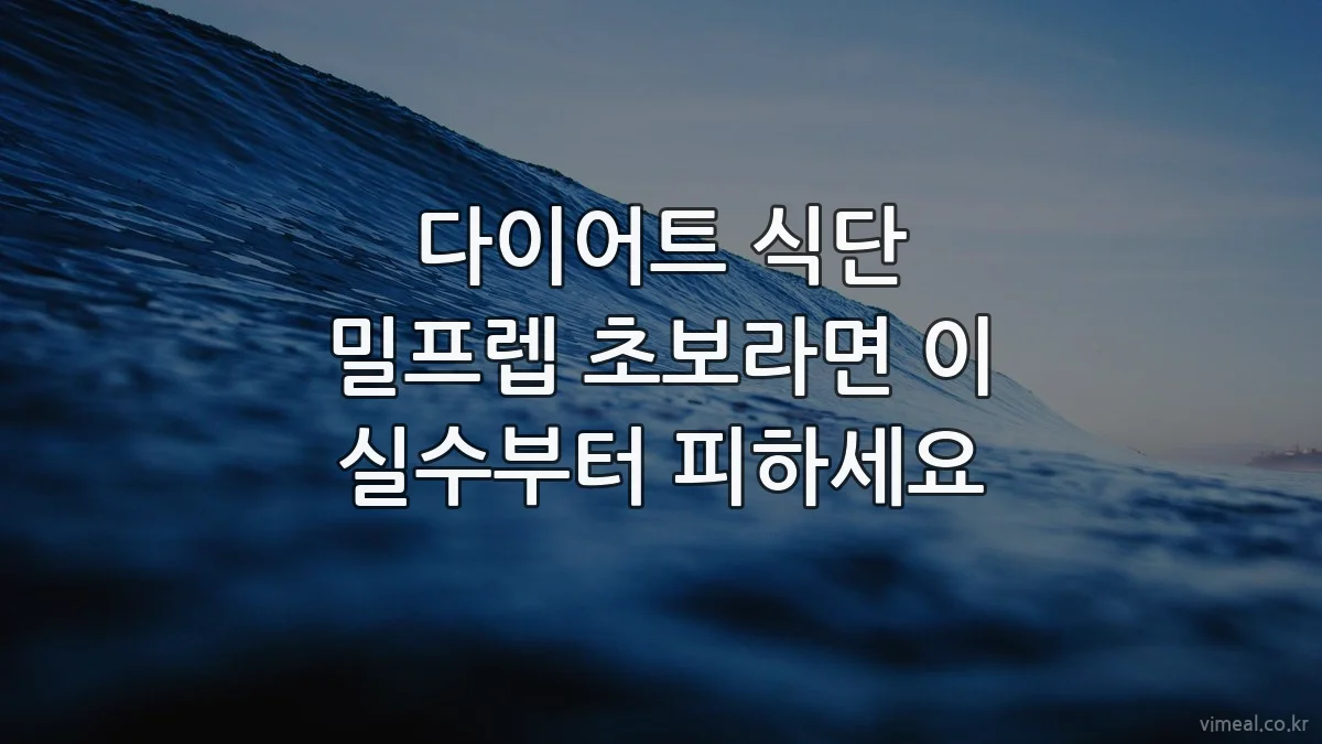 다이어트 식단 밀프렙 초보라면 이 실수부터 피하세요