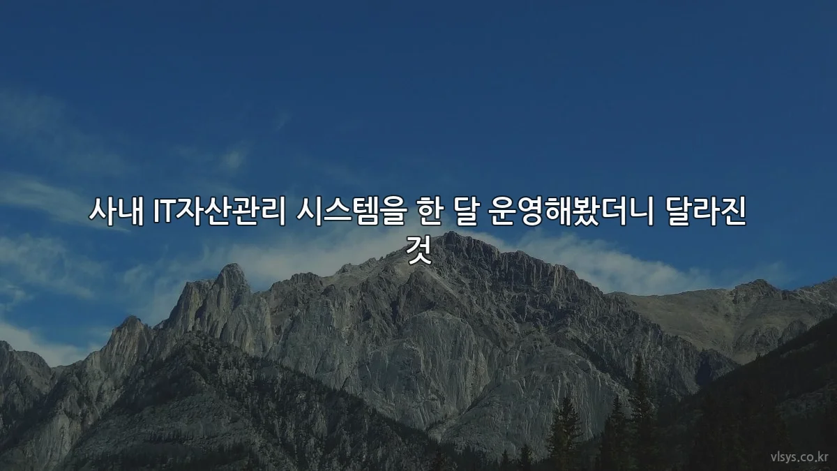 사내 IT자산관리 시스템을 한 달 운영해봤더니 달라진 것