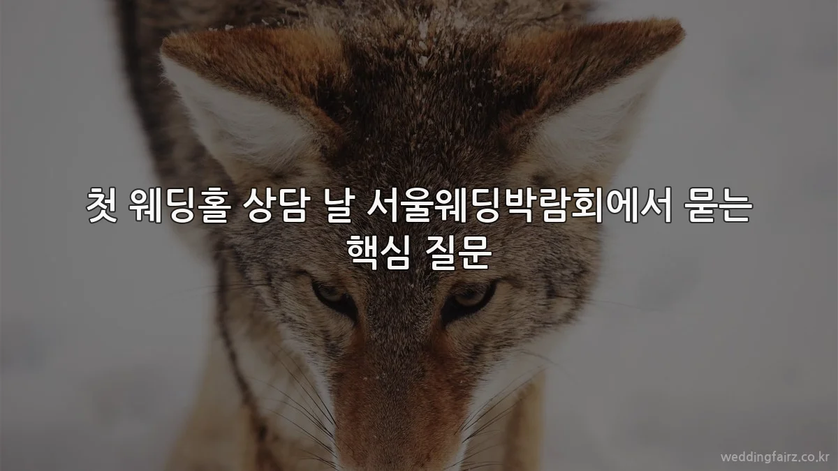 첫 웨딩홀 상담 날 서울웨딩박람회에서 묻는 핵심 질문