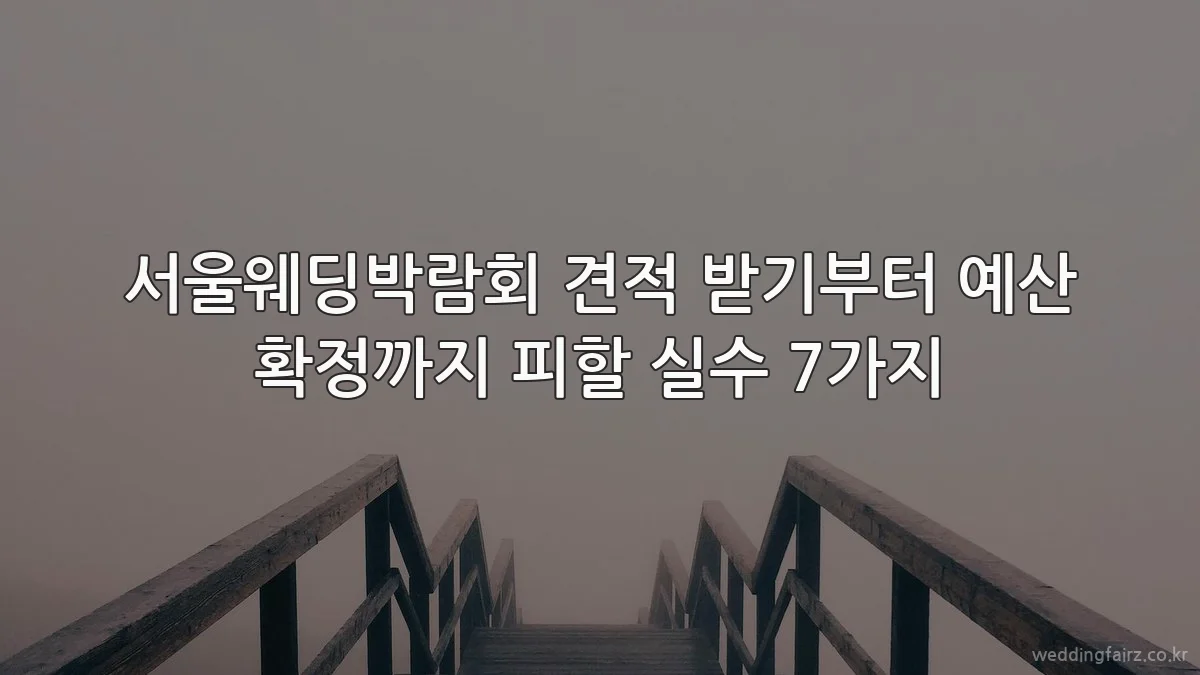 서울웨딩박람회 견적 받기부터 예산 확정까지 피할 실수 7가지