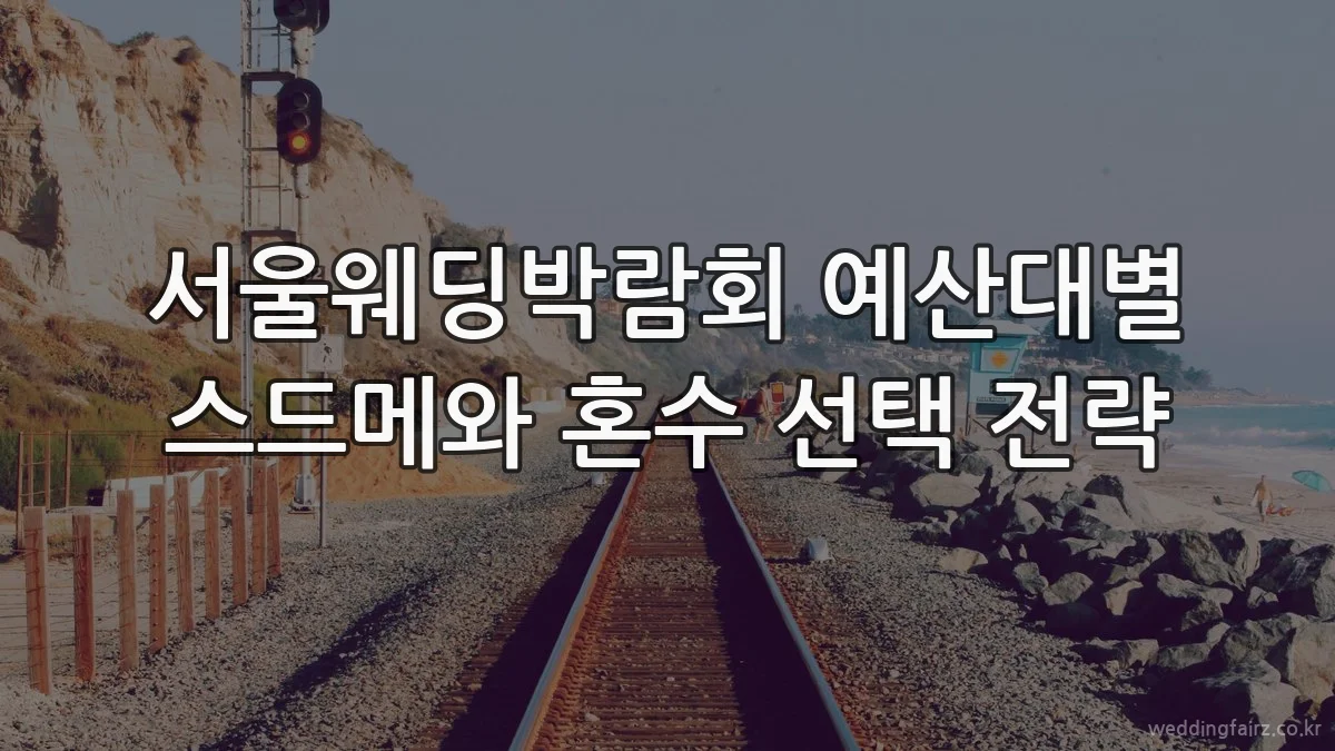 서울웨딩박람회 예산대별 스드메와 혼수 선택 전략