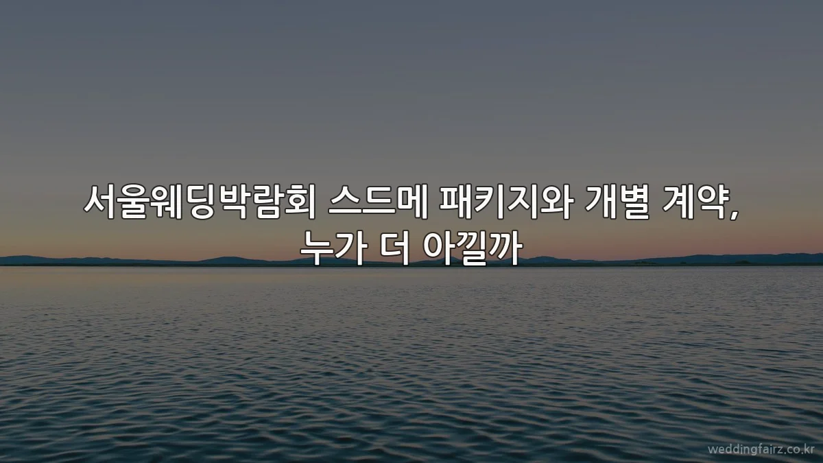 서울웨딩박람회 스드메 패키지와 개별 계약, 누가 더 아낄까