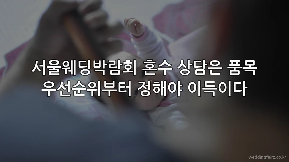서울웨딩박람회 혼수 상담은 품목 우선순위부터 정해야 이득이다