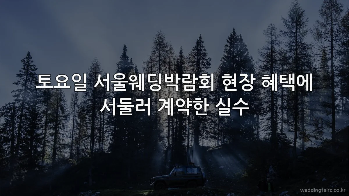 토요일 서울웨딩박람회 현장 혜택에 서둘러 계약한 실수