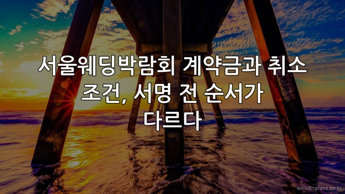 서울웨딩박람회 계약금과 취소 조건, 서명 전 순서가 다르다