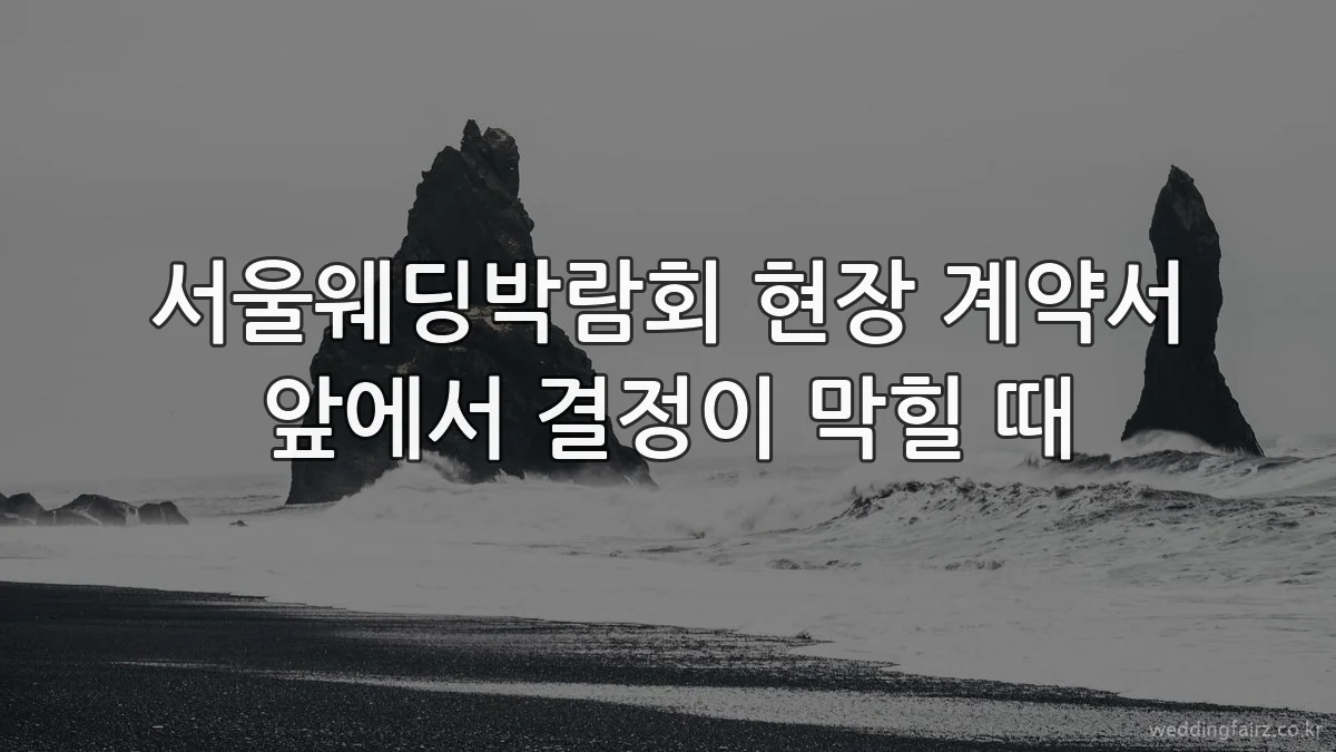 서울웨딩박람회 현장 계약서 앞에서 결정이 막힐 때