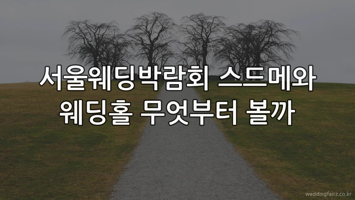 서울웨딩박람회 스드메와 웨딩홀 무엇부터 볼까