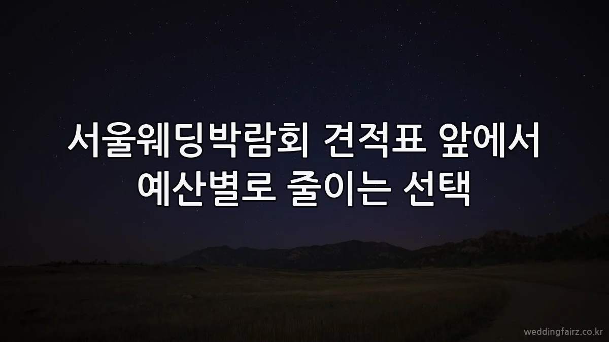 서울웨딩박람회 견적표 앞에서 예산별로 줄이는 선택