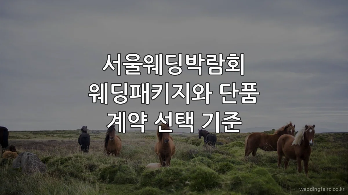 서울웨딩박람회 웨딩패키지와 단품 계약 선택 기준