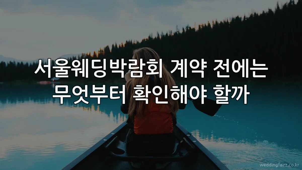 서울웨딩박람회 계약 전에는 무엇부터 확인해야 할까