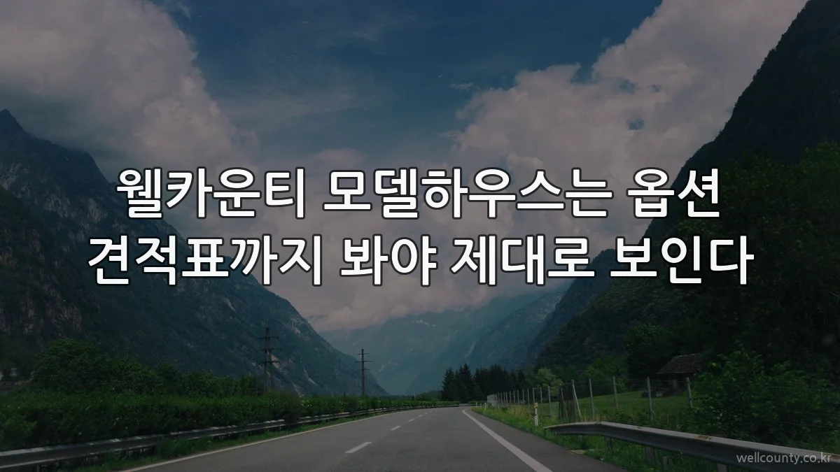 웰카운티 모델하우스는 옵션 견적표까지 봐야 제대로 보인다