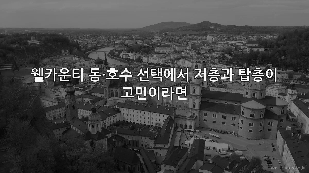 웰카운티 동·호수 선택에서 저층과 탑층이 고민이라면
