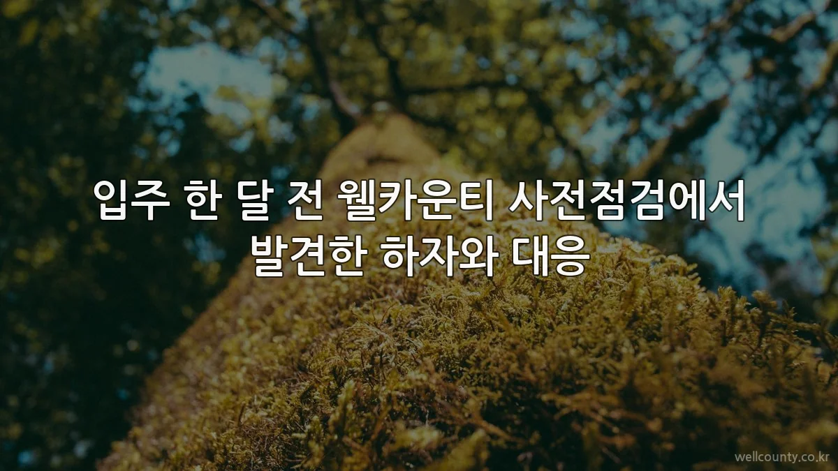입주 한 달 전 웰카운티 사전점검에서 발견한 하자와 대응