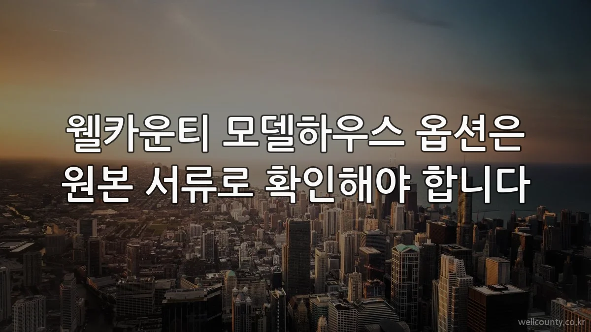 웰카운티 모델하우스 옵션은 원본 서류로 확인해야 합니다