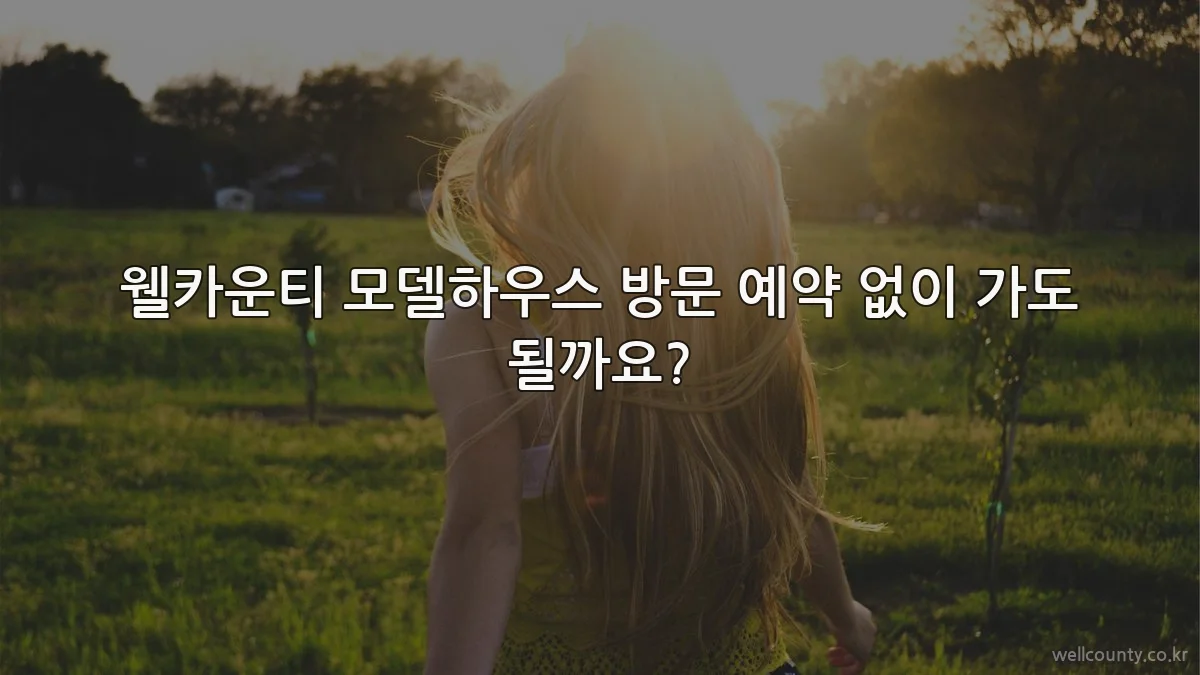 웰카운티 모델하우스 방문 예약 없이 가도 될까요?