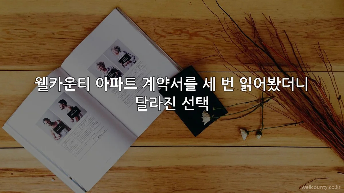 웰카운티 아파트 계약서를 세 번 읽어봤더니 달라진 선택