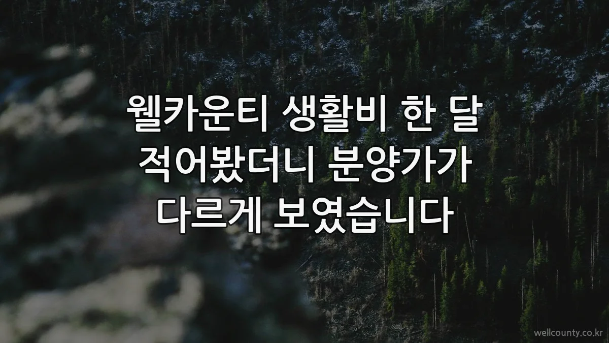 웰카운티 생활비 한 달 적어봤더니 분양가가 다르게 보였습니다