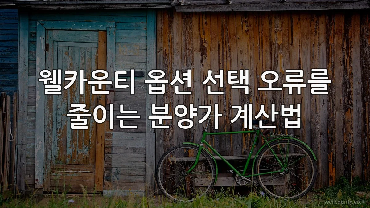 웰카운티 옵션 선택 오류를 줄이는 분양가 계산법