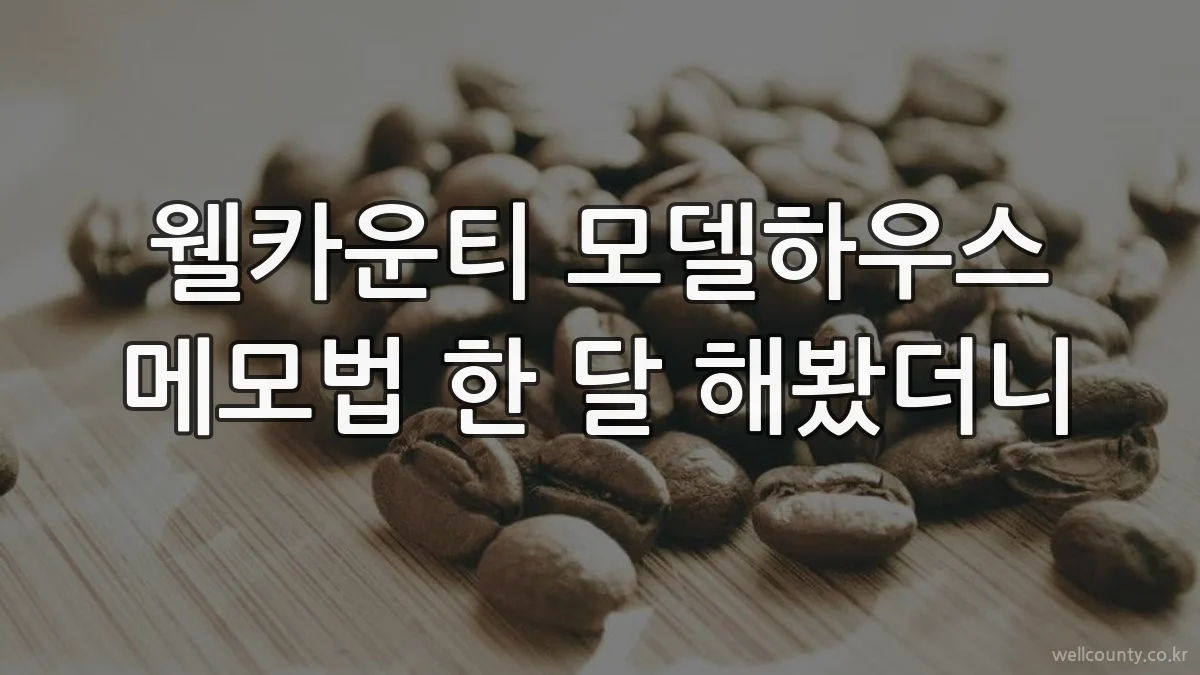 웰카운티 모델하우스 메모법 한 달 해봤더니