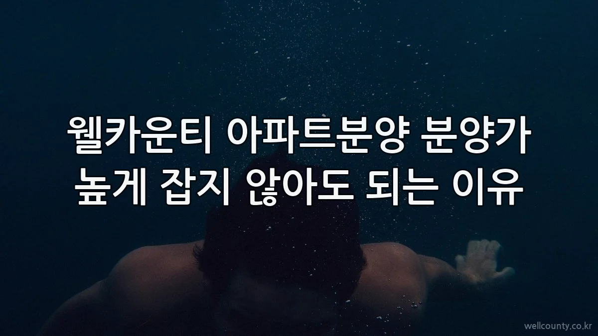 웰카운티 아파트분양 분양가 높게 잡지 않아도 되는 이유