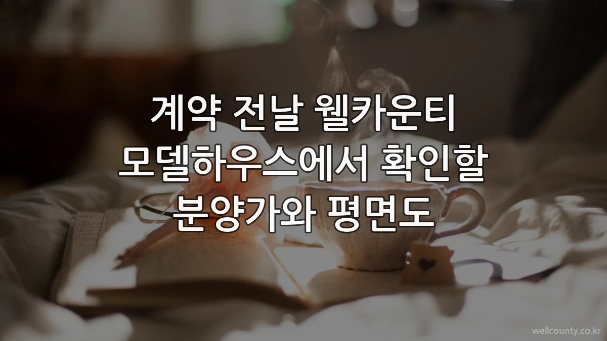 계약 전날 웰카운티 모델하우스에서 확인할 분양가와 평면도
