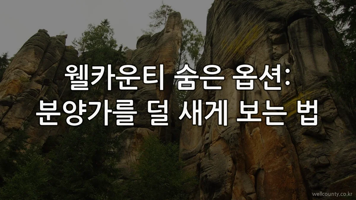 웰카운티 숨은 옵션: 분양가를 덜 새게 보는 법