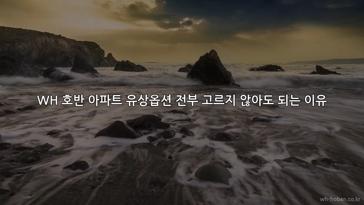 WH 호반 아파트 유상옵션 전부 고르지 않아도 되는 이유